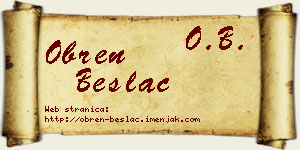 Obren Beslać vizit kartica
